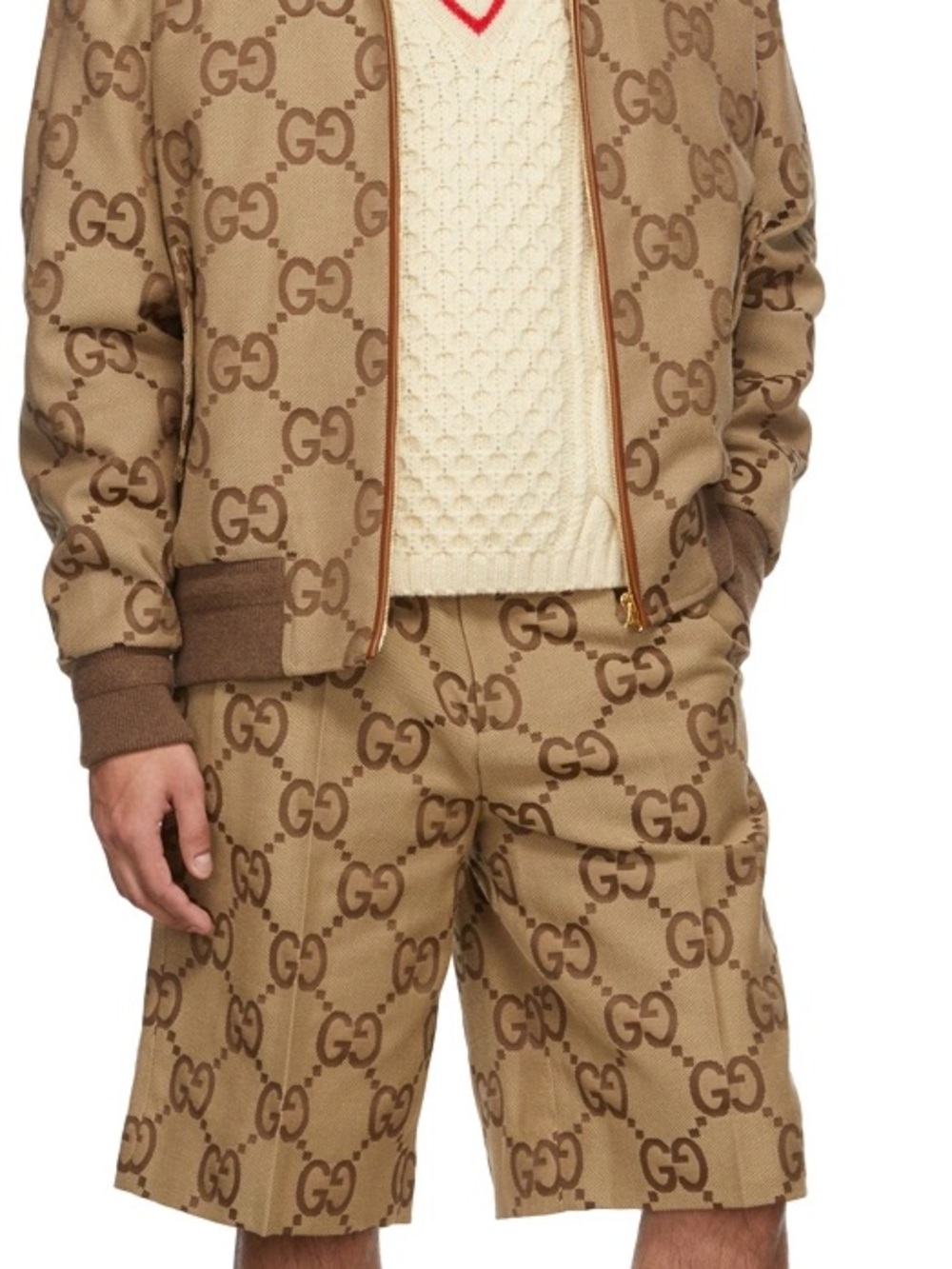 GUCCI Jumbo Gg Canvas Shorts - Beige/Ebony